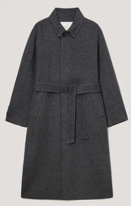 NWT DUNST Wool Cashmere Handmade Mac Coat Charcoal Grey Size XL - Picture 1 of 15