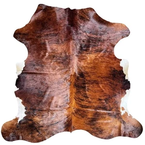 Large Tricolor Cowhide Rug E207---7.5x7.2 - Picture 1 of 1