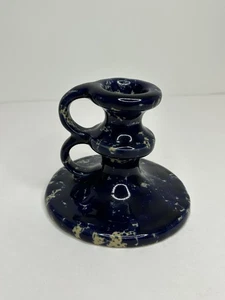 Vtg Bennington Pottery Potters Blue Agate 50th Anniversary Trigger Candlestick - Picture 1 of 5