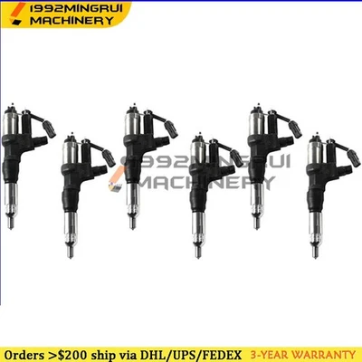 6pcs Fuel Injector 095000-5270 23670-E0250 095000-5274 for Hino 500 J08E Engine - Image 1 of 4