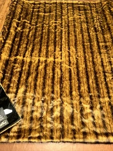 Dennis Basso Tiger Mills Cozy Cuddle Faux Fur Ribbed Brown Blanket Throw 54x67” - Picture 1 of 13