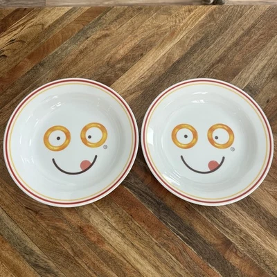 Juego de 2 cuencos Corelle Corning de colección 1990 espaguetis cara sonrisa 25 cumpleaños raro Foto 1 de 4