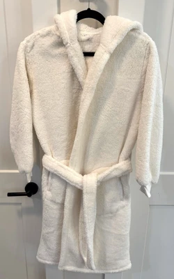 Pottery Barn с капюшоном пушистый халат маленький слоновой кости плюшевый новый открытая коробка - Изображение 1 из 4