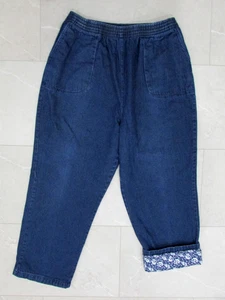 Pantalones de mezclilla Haband para mujer forrados de franela cintura elástica talla 18 - Imagen 1 de 5