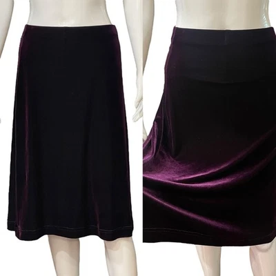 Falda Bechamel Midi Talla Mediana Grande Púrpura Terciopelo Aplastado Gótico Romance Elástica Foto 1 de 4
