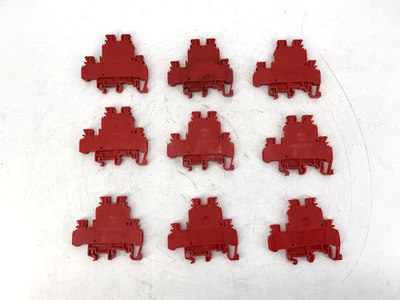 Lot of 9 ABB Entrelec 1SNA105048R0500 Terminal Block Red 12AWG 800VAC M4/6.D2 - Image 1 of 4