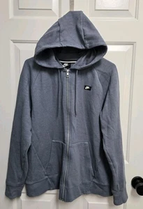Nike Full Zip Long Sleeve Hoodie Medium Gray/blue - Picture 1 of 3