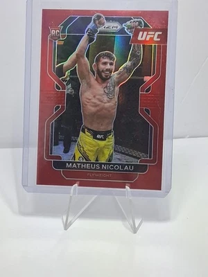 2022 Panini Prizm UFC - Matheus Nicolau #168 Red Prizm /299 (RC) - Image 1 of 3