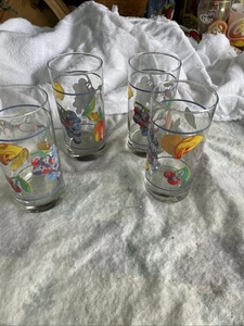 Vintage 4er Set Libbey Corning Corelle Fülle Obst 16 Unzen Glas Becher EUC - Bild 1 von 7