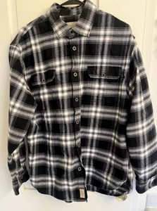 Jachs Herren Flanellhemd XL schwarz weiß grau kariert Langarm Hemd Knopfleiste - Bild 1 von 7