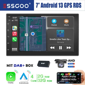 DAB+ Android 13 Autoradio 2 DIN 32G Carplay 7 Zoll GPS NAVI RDS Bluetooth Kamera - Bild 1 von 13