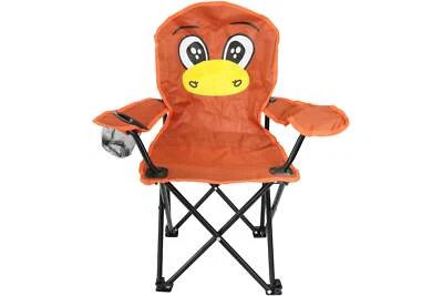EXPO-BÖRSE KYNAST EXKLUSIV Kinder Anglersessel ENTE Stuhl orange 36x58 cm Getränkehalter Kids Klappstuhl