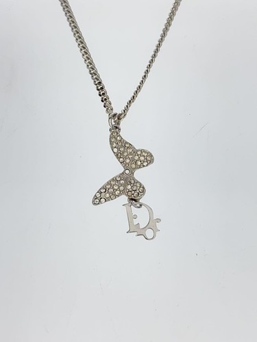 Collana donna Christian Dior con strass placcati e top in argento usata