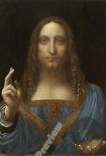 Vintage Salvator Mundi Leonardo Da Vinci 1500 Print Poster Wall Art Picture A4 +