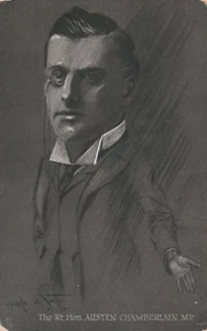 The Rt.Hon. Austen Chamberlain M.P. Postal de líder conservador, Tuck 1910 - Imagen 1 de 2