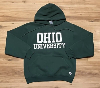Vintage Russell Athletic Ohio University Bobcats Hooded Sweatshirt Mens Small - Image 1 of 4