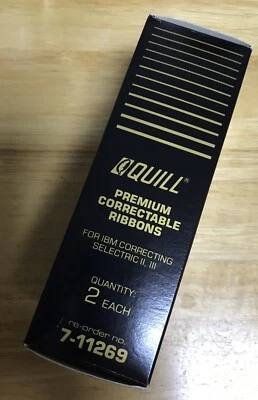 2-PACK Quill Correctable Typewriter Ribbons BLACK 7-11269 IBM Selectric NEW NEW - Image 1 of 4