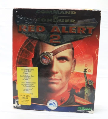 BIG BOX Command & Conquer Red Alert 2 EA PC 2000 GAME TWIN TOWERS ED. *BOX WEAR* - Image 1 of 4