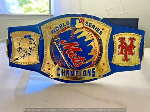 NewYork Mets MLB Championship Leather title Spinner belt Adult size 2mm 4mm Cover
