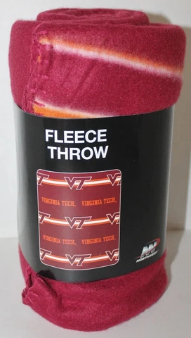 VT Virginia Tech Hokies Classic Plush Fleece Throw 50 x 60" -Northwest Brand-New Cover