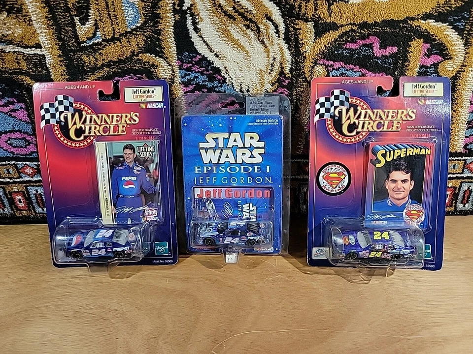 Джефф Гордон лот из новых 3 литых машинок Nascar круг победителей Star Wars Superman - Изображение 1 из 4