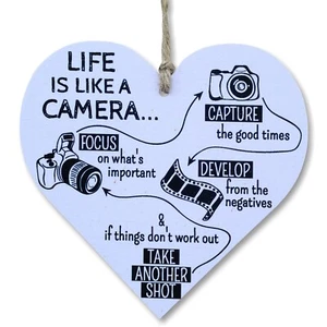 CARISPIBET Life is Like a Camera | Home Signs with Sayings House Cute Decorative - Picture 1 of 6