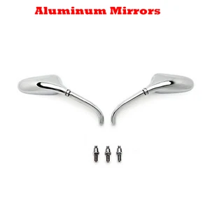 Chrome slim motorcycle rear mirrors Harley crusier Yamaha Suzuki Honda Kawasaki - Picture 1 of 3