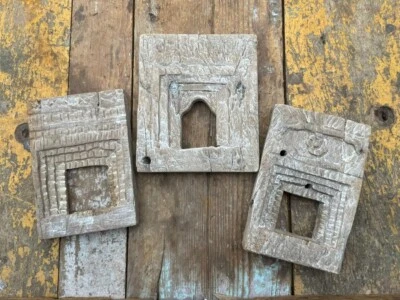 Antique Wood Frame Original Hand Carved Wood Mirror Wall Hanging Frames - Image 1 of 4
