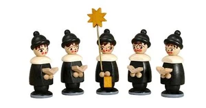 Miniaturfiguren 5 Kurrendefiguren schwarz Höhe 3,7cm NEU Weihnachten Figuren - Picture 1 of 1