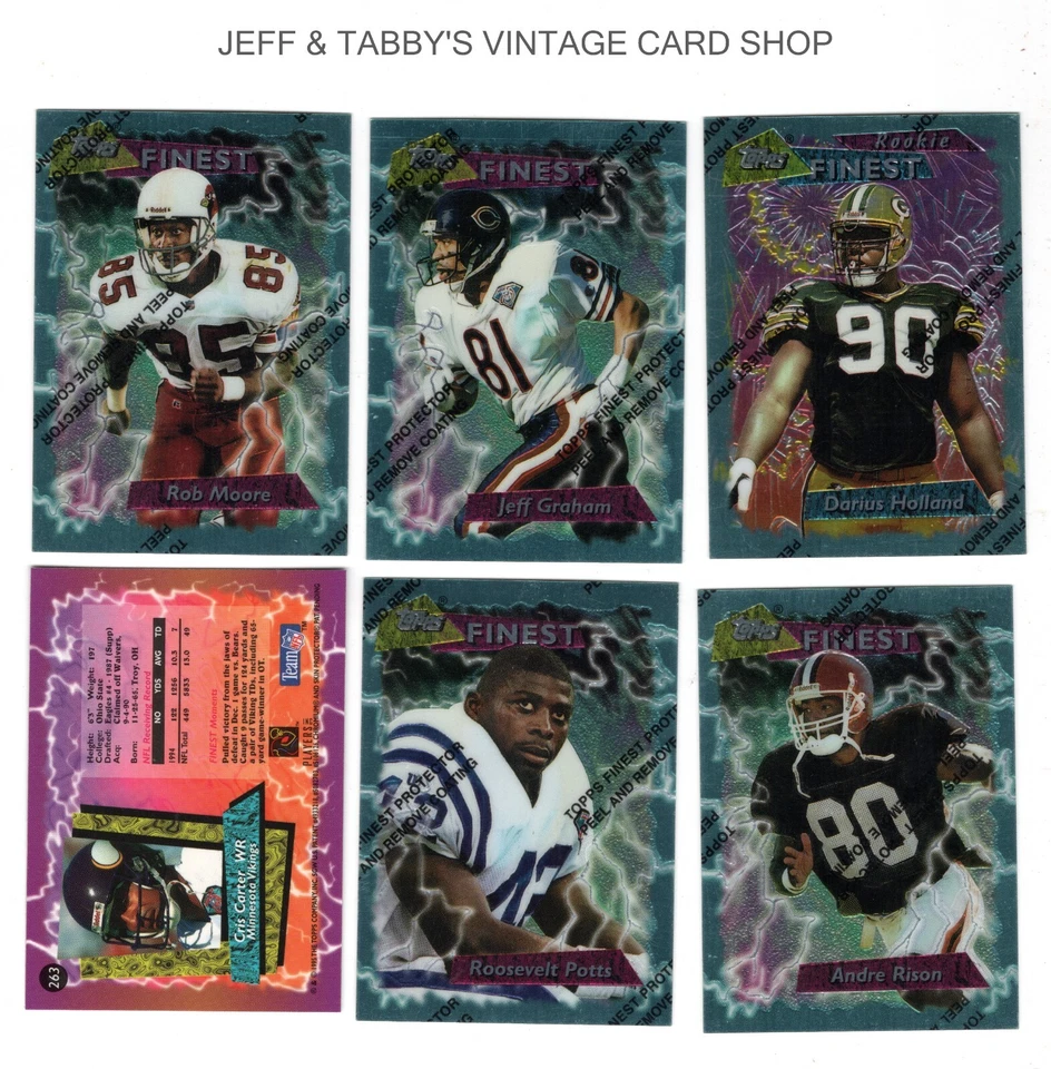 1995 TOPPS FINEST FOOTBALL 1-264 / SEE DROP DOWN MENU 4 CARD U WILL RECEIVE - Image 1 of 4