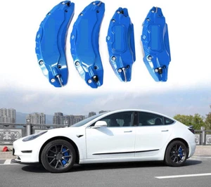 Juego de 4 piezas/juego de 4 cubiertas de calibradora para Tesla Model 3 accesorios azul deportivo - Imagen 1 de 6