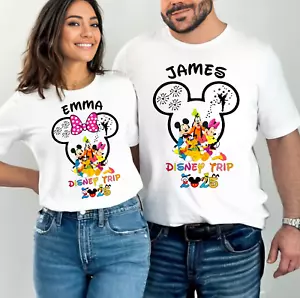 Personalised Disney Trip 2025 Shirt Mickey Minnie Mouse Tee Disney Vacation 2025 - Picture 1 of 9