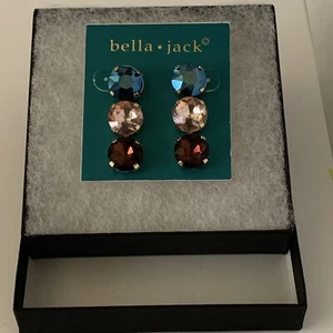 Pendientes colgantes/gotas piedras multicolores cristal Bella Jack NUEVO - Imagen 1 de 7