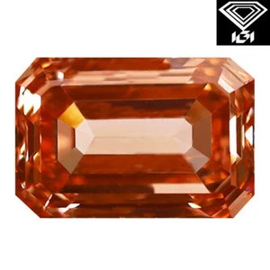 IGI Certified Fancy Brownish Pink CVD Diamond 1.02 ct Emerald Cut (7 x 5 mm) VS2 - Picture 1 of 3