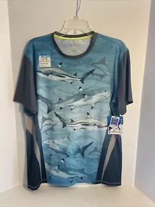 LOCO SKAILZ Fishing Shirt Short Sleeve M Shark Washed Out NWT $32 - Picture 1 of 12