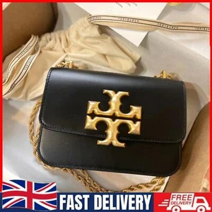 Mini Black Leather Wallet Crossbody Bag With Chain Brand New & - Picture 1 of 10