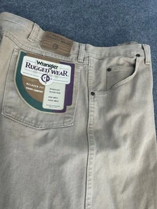 Pantalones Wrangler Resistente Para Hombres 38/30 Calce Relajado Pierna Recta Caqui Nuevos NOS Y2K - Imagen 1 de 8