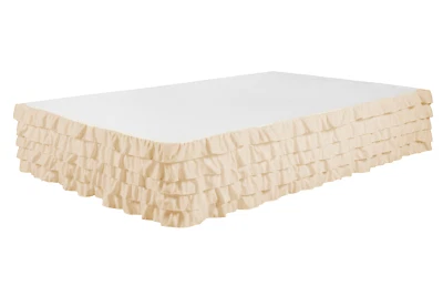 "Falda de cama Legacy Decor con volantes antipolvo en niveles 100 % microfibra cepillada con caída de 14""" Foto 1 de 4