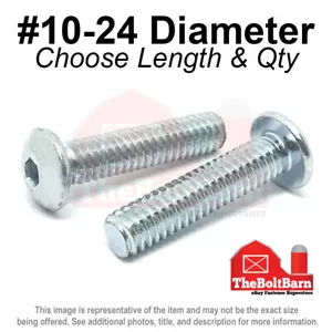 #10-24 Alloy Steel Button Socket Head Cap Screws Bolts Zinc (Pick Length & Qty) - Picture 1 of 2