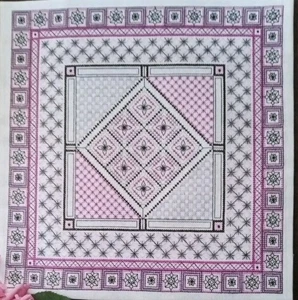 Kreuzstichmuster "PINK PERFECTION" ~ Blackwork, Blumen - Bild 1 von 1