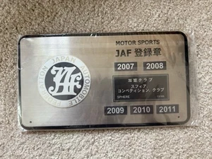 Placa Original Auténtica Original JAF Federación de Automóviles de Japón NUEVA RARA JDM - Imagen 1 de 5