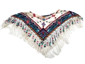 KRAGEN Bandana Bandeau Perlen Fransen Western Indianer KLEIDUNG - Bild 1 von 3