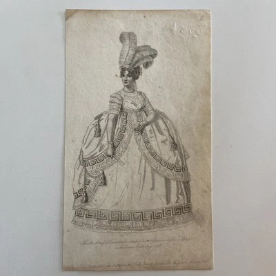 Antiguo Grabado Marquesa de Townsend 1821 Túnicas Coronación Rey Jorge LV Foto 1 de 4