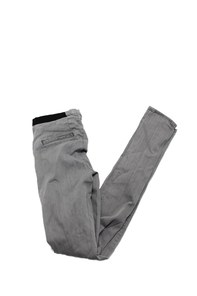 Pantalones de mezclilla Helmut Lang para mujer de algodón con pierna ajustada cintura elástica sin cordones gris talla 24 Foto 1 de 4