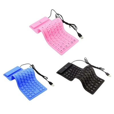 Portable Silicone Keyboards 85Keys Quiet Typing USB Wireds Keyboards for - Image 1 of 4