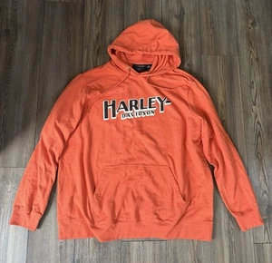 HARLEY DAVIDSON Bar And Shield Pullover Felpa con Cappuccio Arancione - Uomo 2XL - Foto 1 di 5