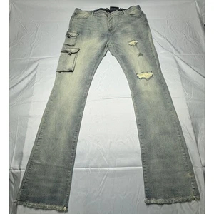 Pantalones de mezclilla Pure Rein para hombre desgastados con bolsillo cargo nuevos con etiquetas - talla 42x40 - Imagen 1 de 6