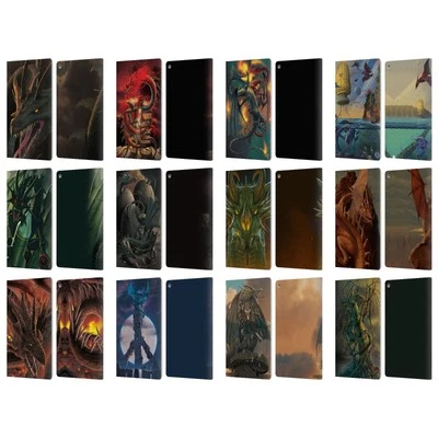 OFFICIAL VINCENT HIE DRAGONS LEATHER BOOK WALLET CASE COVER FOR AMAZON FIRE - Image 1 of 4