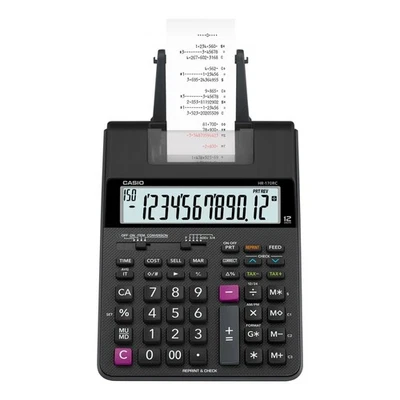 Casio HR170RC 2 Lines/Sec Printing Calculator - Black/Red Print New - Image 1 of 4