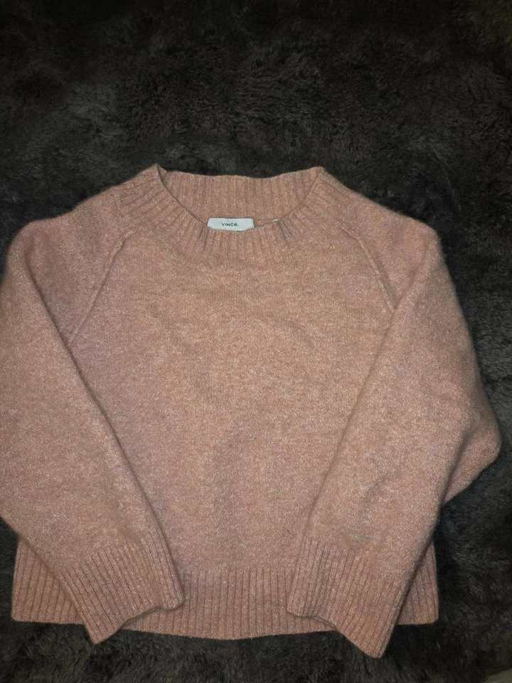 Vince кашемир шелковая смесь свитер женщин XS розовый длинным рукавом ворота - Изображение 1 из 4